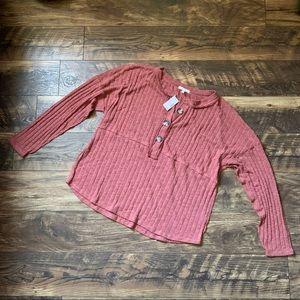 Coral Pink Long Sleeve Top | Maurices